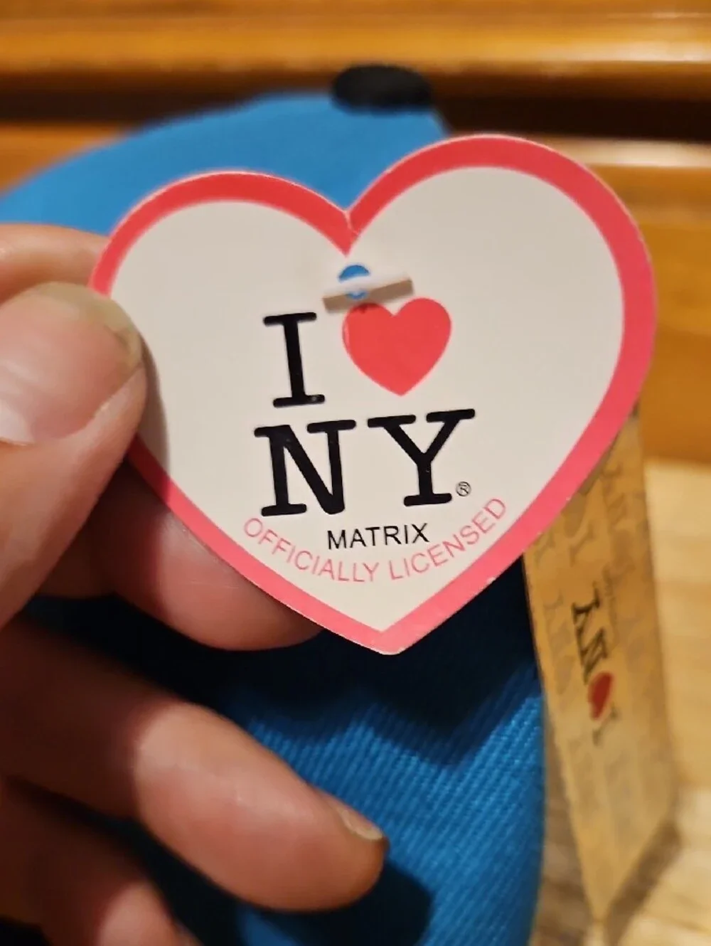 I Love NY Snapback Hat - Blue and Black.